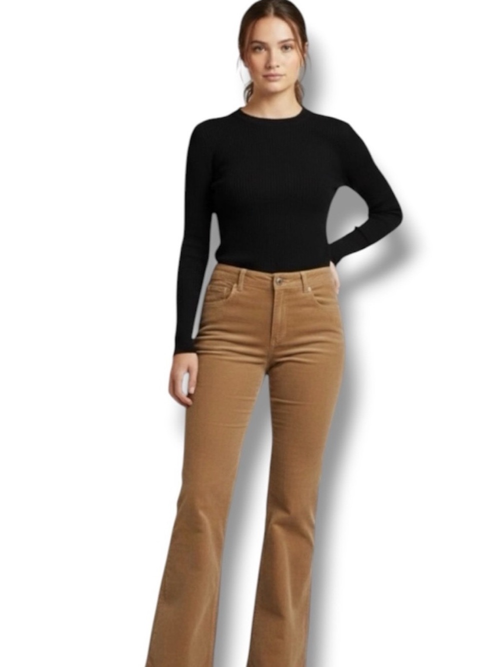 Talbots Women's Corduroy Flare Jeans in Tan